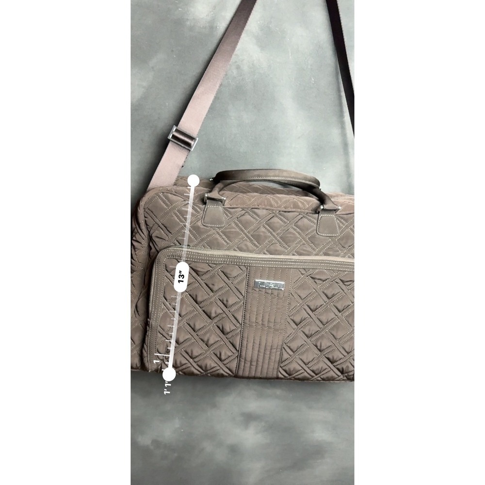 Vera Bradley Duffle Bag Brown Quilted Microfiber Travel Weekender Crossbody - Picture 6 of 8